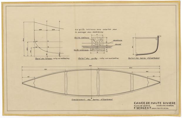 PLAN DE CONSTRUCTION - CANOE HAUTE RIVIERE (1944)