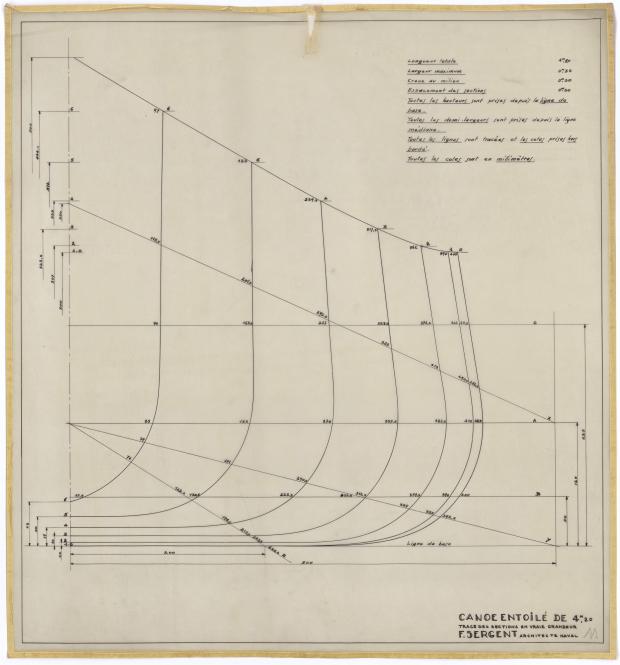 PLAN DE COQUE - CANOE ENTOILE (1944)