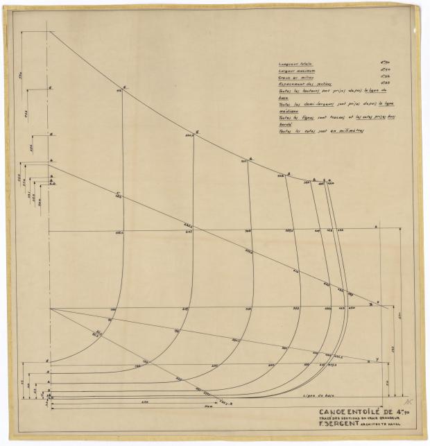 PLAN DE COQUE - CANOE ENTOILE (1944)