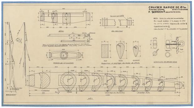 PLAN DE VOILURE/GREEMENT - CRUISER RAPIDE DE 8,5 M (1946)