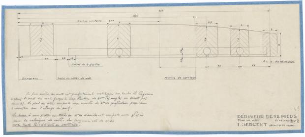 PLAN DE VOILURE/GREEMENT - DERIVEUR DE 12 PIEDS (1946)