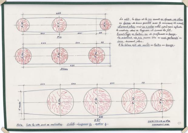 PLAN DE VOILURE/GREEMENT - DERIVEUR DE 12 PIEDS (1946)