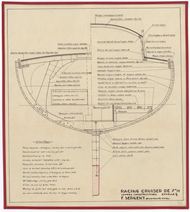 PLAN D&#039;AMENAGEMENT  - RACING CRUISER (1946)