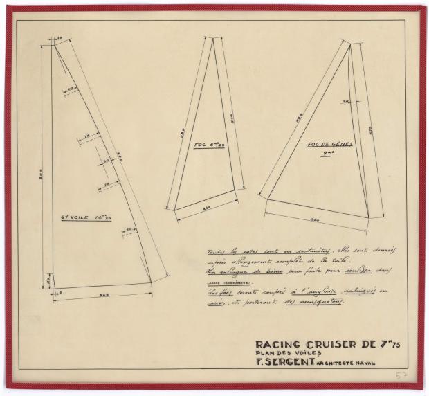 PLAN DE VOILURE/GREEMENT - RACING CRUISER (1946)