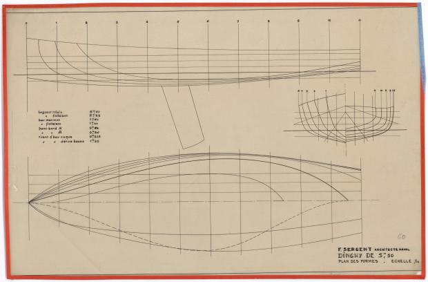 PLAN DE COQUE - DINGHY 5, 50 M (1947)