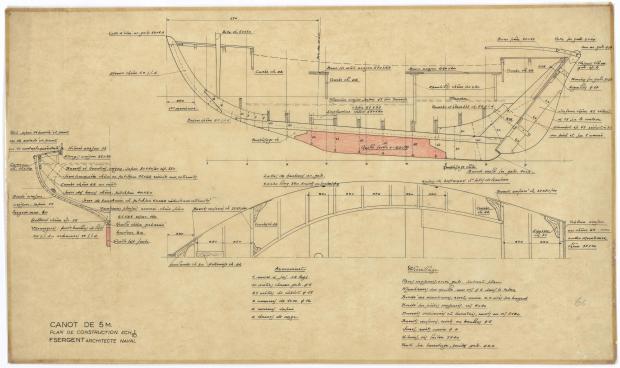 PLAN DE CONSTRUCTION - CANOT DE 5 M (1947)