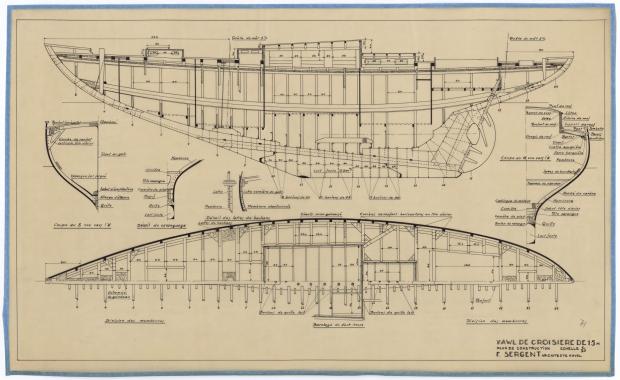 PLAN DE CONSTRUCTION - YAWL DE CROISIERE DE 15M (1947)