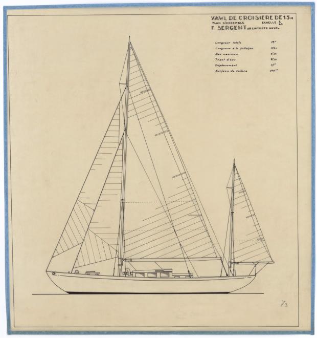 PLAN GENERAL - YAWL DE CROISIERE DE 15M (1947)