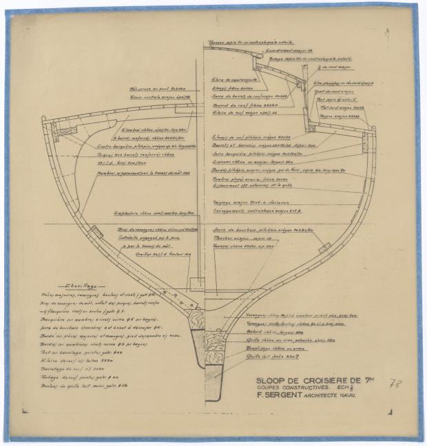 PLAN DE CONSTRUCTION - SLOOP DE CROISIERE DE 7M (1947)