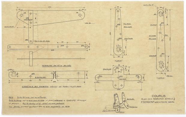 PLAN DE VOILURE/GREEMENT - COURLIS (1948)