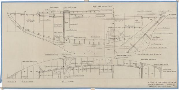 PLAN DE CONSTRUCTION - SLOOP DE CROISIERE 9,25 M (1950)