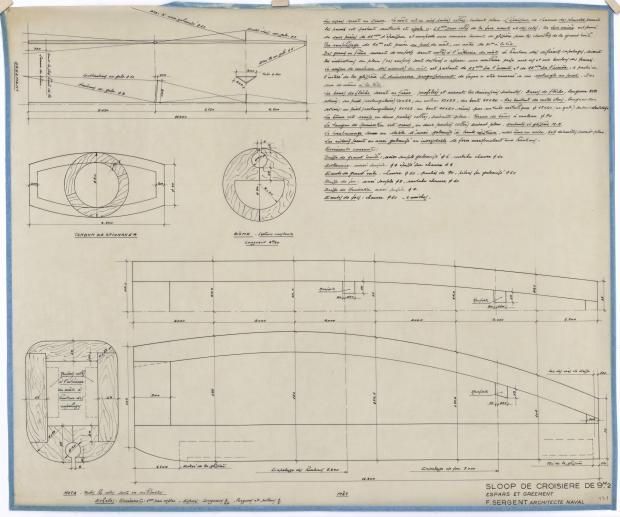 PLAN DE CONSTRUCTION - SLOOP DE CROISIERE 9,25 M (1950)