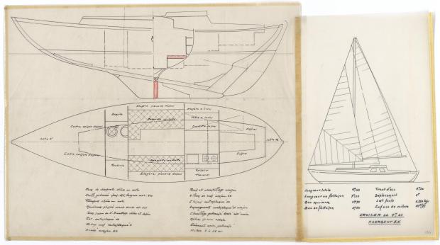 PLAN DE COQUE - SLOOP DE CROISIERE 9,25 M (1950)