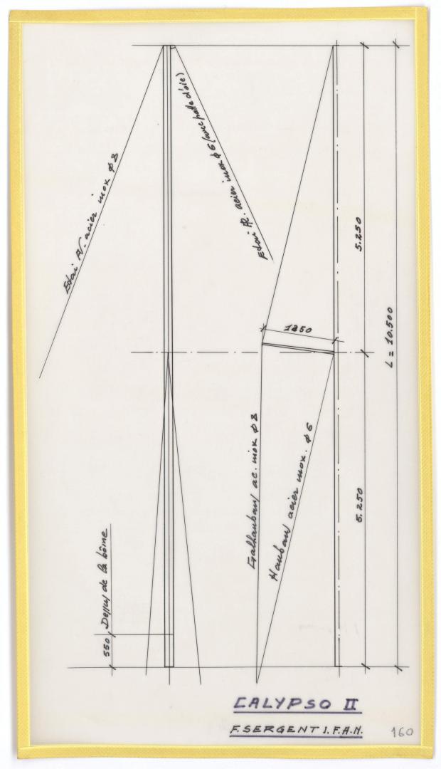 PLAN DE VOILURE/GREEMENT - CALYPSO (1950)