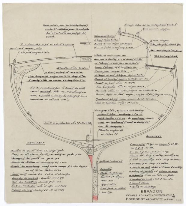 PLAN DE CONSTRUCTION - ESPADON (1950)