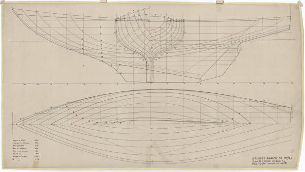 PLAN DE COQUE - THETIS (1950)