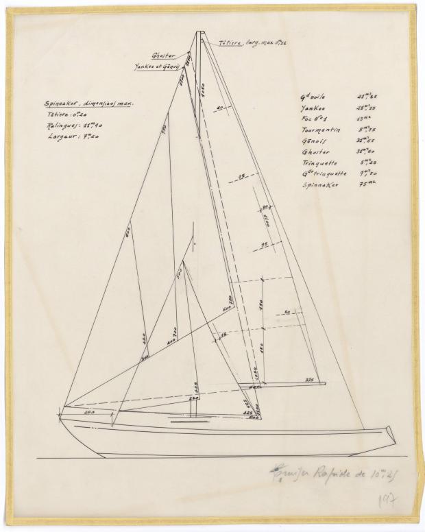 PLAN DE VOILURE/GREEMENT - THETIS (1950)