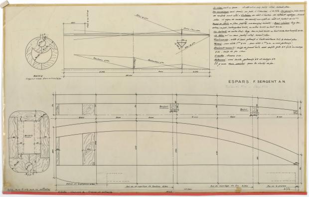 PLAN DE VOILURE/GREEMENT - Sloop de 8,50 M (1951)