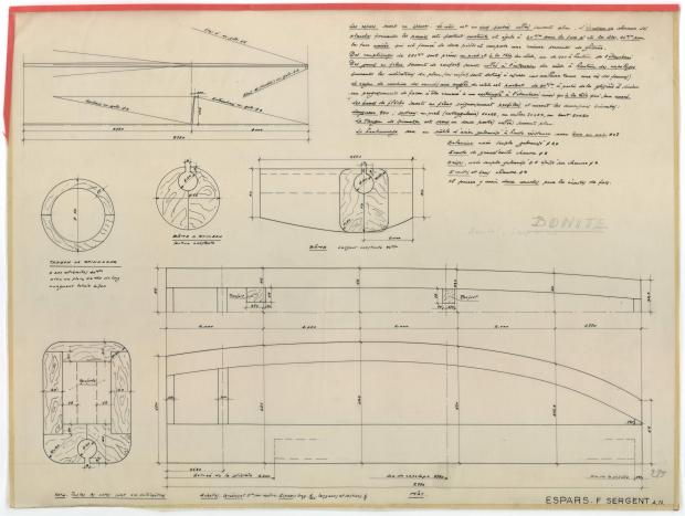 PLAN DE VOILURE/GREEMENT - BONITE  (1952)