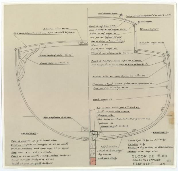 PLAN DE CONSTRUCTION - PHRYNE SLOOP DE 6,80 M (1953)