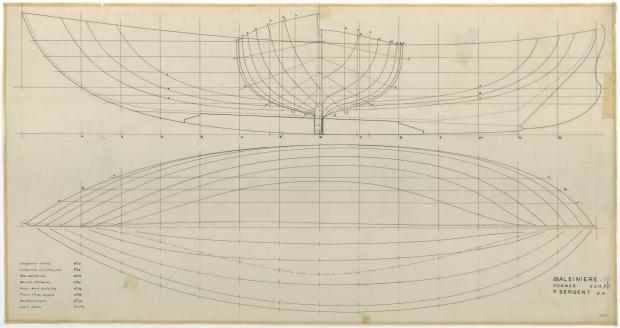 PLAN DE COQUE - St Michaël balenière de 9.25 m (1954)