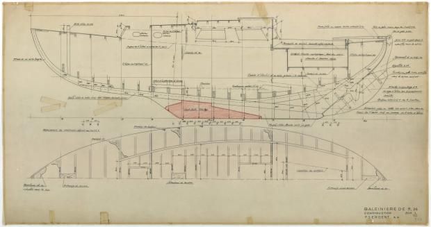 PLAN DE CONSTRUCTION - Baleinière de 8,25 M (1954)