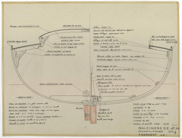 PLAN DE CONSTRUCTION - Baleinière de 8,25 M (1954)