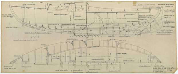 PLAN DE CONSTRUCTION - Baleinière de 8,25 M (1954)