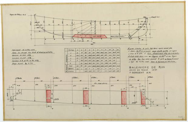 PLAN DE CONSTRUCTION - Baleinière de 8,25 M (1954)