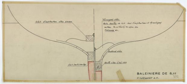 PLAN DE DERIVE/QUILLE - Baleinière de 8,25 M (1954)