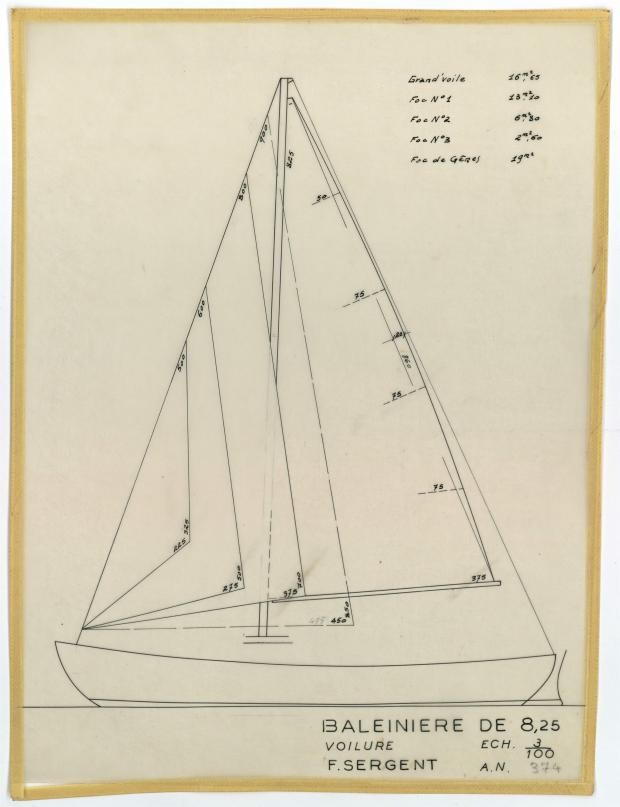 PLAN DE VOILURE/GREEMENT - Baleinière de 8,25 M (1954)