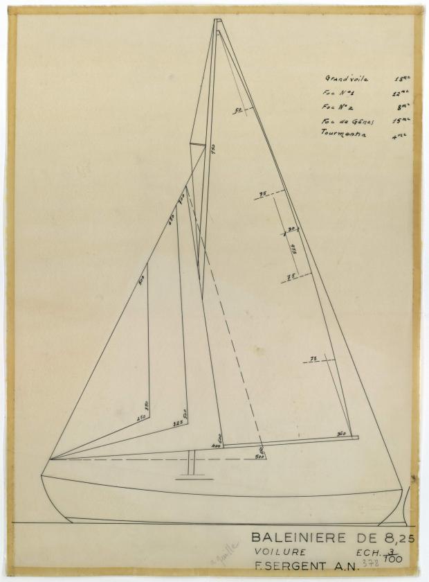 PLAN DE VOILURE/GREEMENT - Baleinière de 8,25 M (1954)