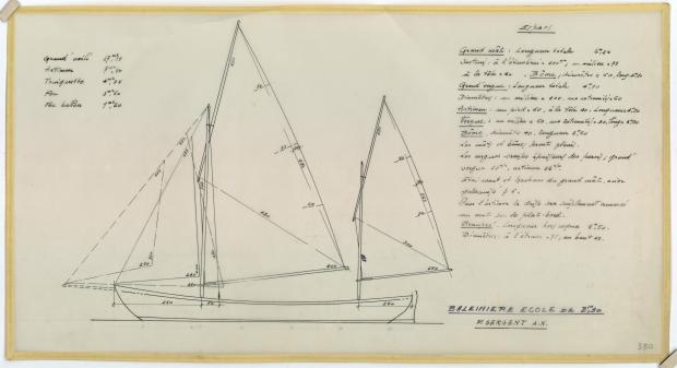 PLAN DE VOILURE/GREEMENT - Baleinière de 8,25 M (1954)