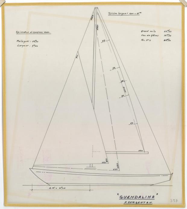 PLAN DE VOILURE/GREEMENT - Guendalina 10,50 m (1954)