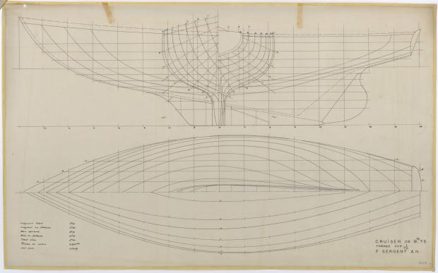 PLAN DE COQUE - Iris   Sloop croisière 9,75 m (1954)