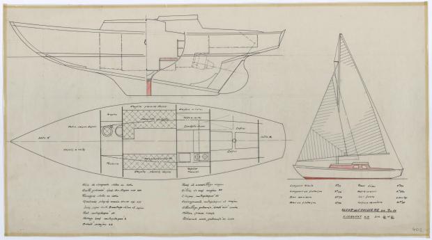 PLAN GENERAL - Iris   Sloop croisière 9,75 m (1954)