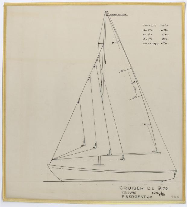 PLAN DE VOILURE/GREEMENT - Iris   Sloop croisière 9,75 m (1954)