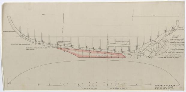 PLAN DE CONSTRUCTION - Motor Sailer 13 m (1955)