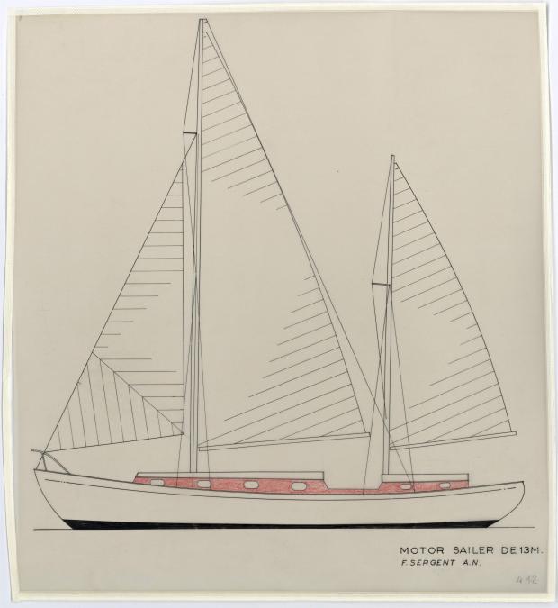 PLAN GENERAL - Motor Sailer 13 m (1955)