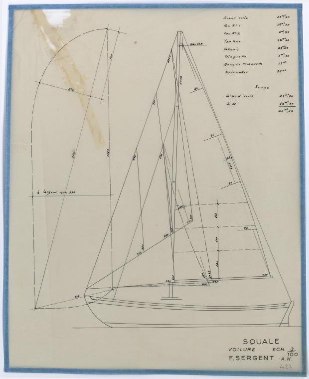 PLAN DE VOILURE/GREEMENT - SQUALE (1955)