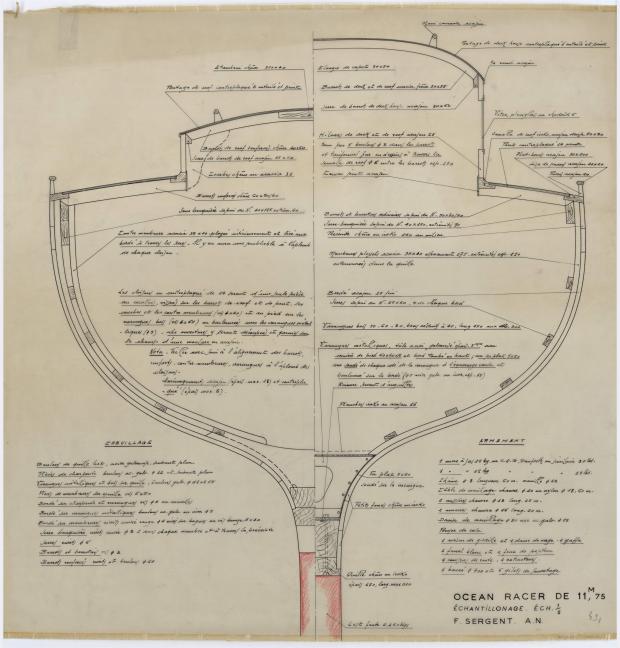 PLAN DE CONSTRUCTION - GEFREL OCEAN RACER 11,75 M (1955)