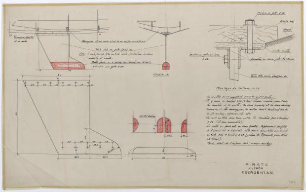 PLAN DE DERIVE/QUILLE - PIRATE 5,75 m (1956)