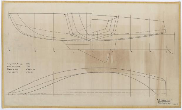 PLAN DE COQUE - PIRATE 5,75 m (1956)