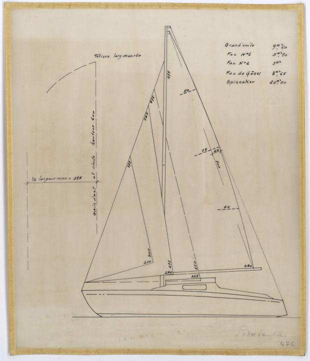 PLAN DE VOILURE/GREEMENT - PIRATE 5,75 m (1956)