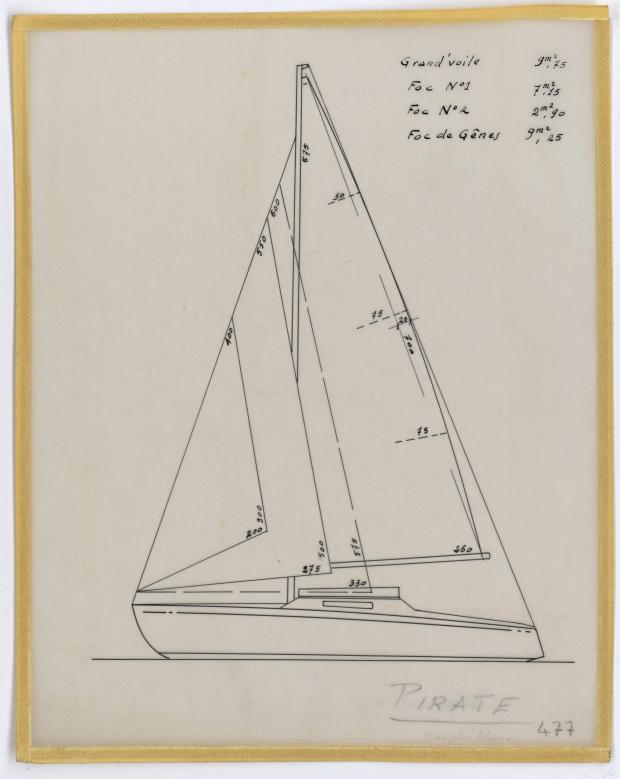 PLAN DE VOILURE/GREEMENT - PIRATE 5,75 m (1956)