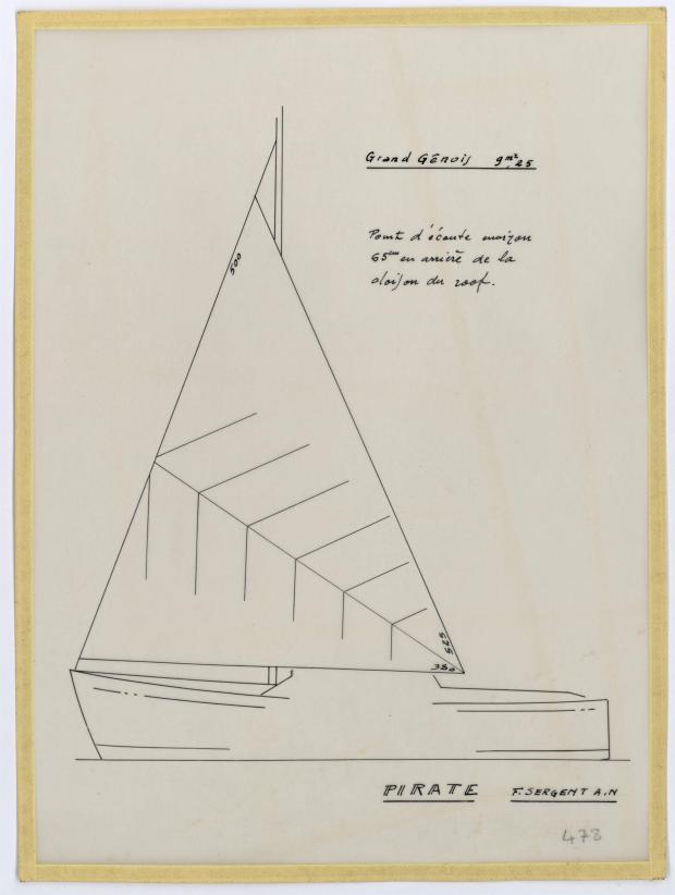 PLAN DE VOILURE/GREEMENT - PIRATE 5,75 m (1956)