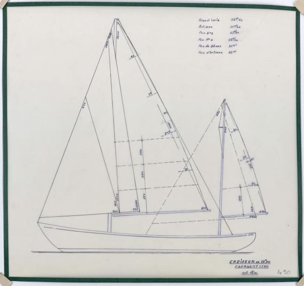 PLAN DE VOILURE/GREEMENT - CRUISER  13,50 M (1956)