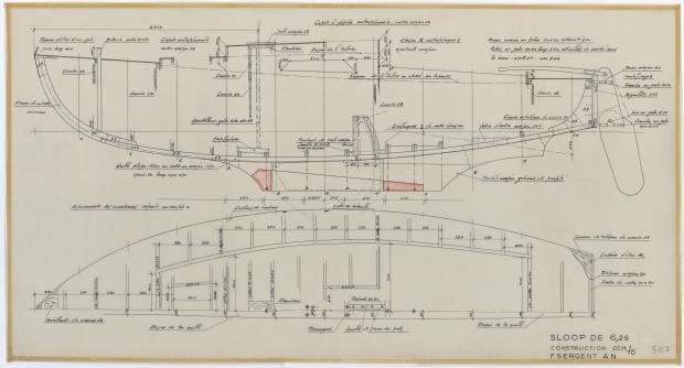 PLAN DE CONSTRUCTION - DENTY SLOOP  6,25 m (1957)