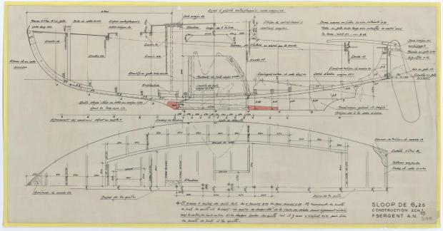 PLAN DE CONSTRUCTION - DENTY SLOOP  6,25 m (1957)