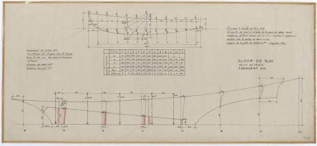 PLAN DE CONSTRUCTION - DENTY SLOOP  6,25 m (1957)